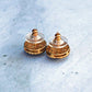 14ct Gold & Silver Mine Cut Diamond Stud Earrings