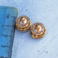 14ct Gold & Silver Mine Cut Diamond Stud Earrings