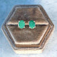 Sterling Silver Emerald Stud Earrings