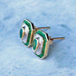 9ct Gold Emerald & Diamond Earrings