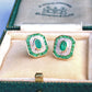 9ct Gold Emerald & Diamond Earrings