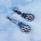 9ct & Silver Crystal Cluster Drop Earrings