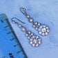 9ct & Silver Crystal Cluster Drop Earrings