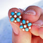 9ct Gold Turquoise & Pearl Cluster Earrings
