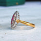 Sterling Silver Vermeil Art Deco style Ruby Paste Ring