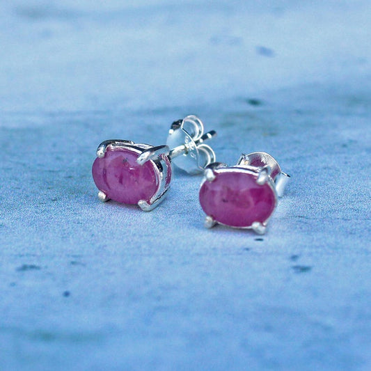 Sterling Silver Amethyst Stud Earrings