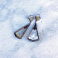Art Deco style 14ct Gold & Silver Onyx Emerald Diamond & Pearl Earrings