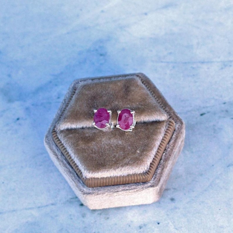 Sterling Silver Amethyst Stud Earrings