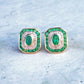 9ct Gold Emerald & Diamond Earrings
