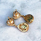 Silver 14ct Gold Emerald & Diamond Drop Earrings