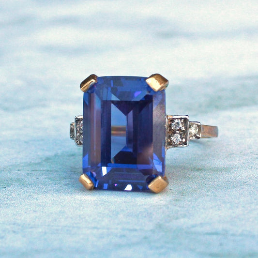 Sterling Silver Art Deco style Paste Ring