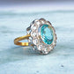 Sterling Silver Aquamarine Paste Halo Ring