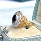 Victorian style Sterling Silver Emerald Paste Sweetheart Ring
