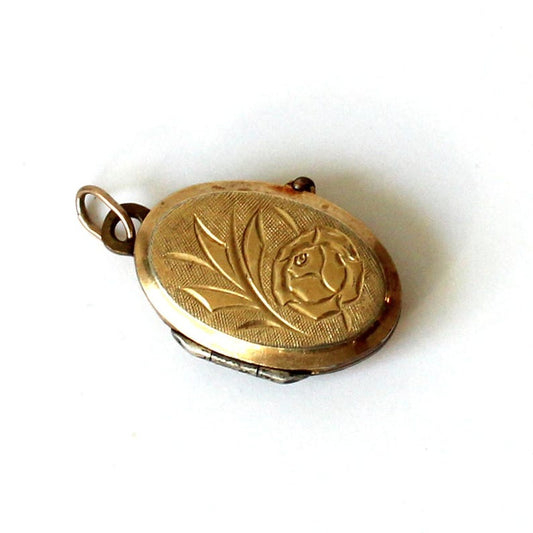 Vintage Rolled Gold Floral Locket