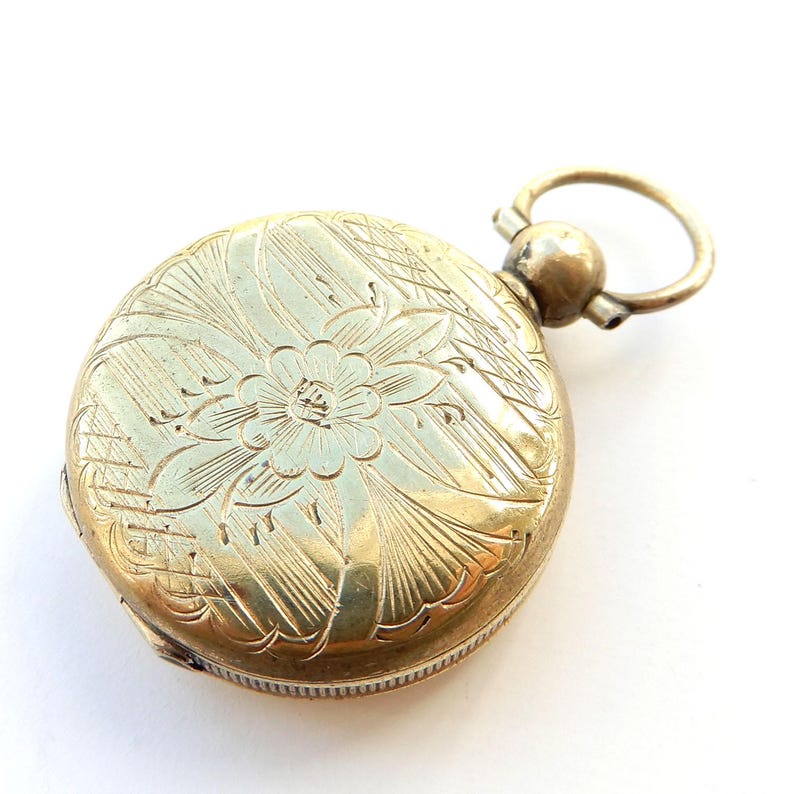 Antique Victorian Rolled Gold Locket Fob Glass Locket