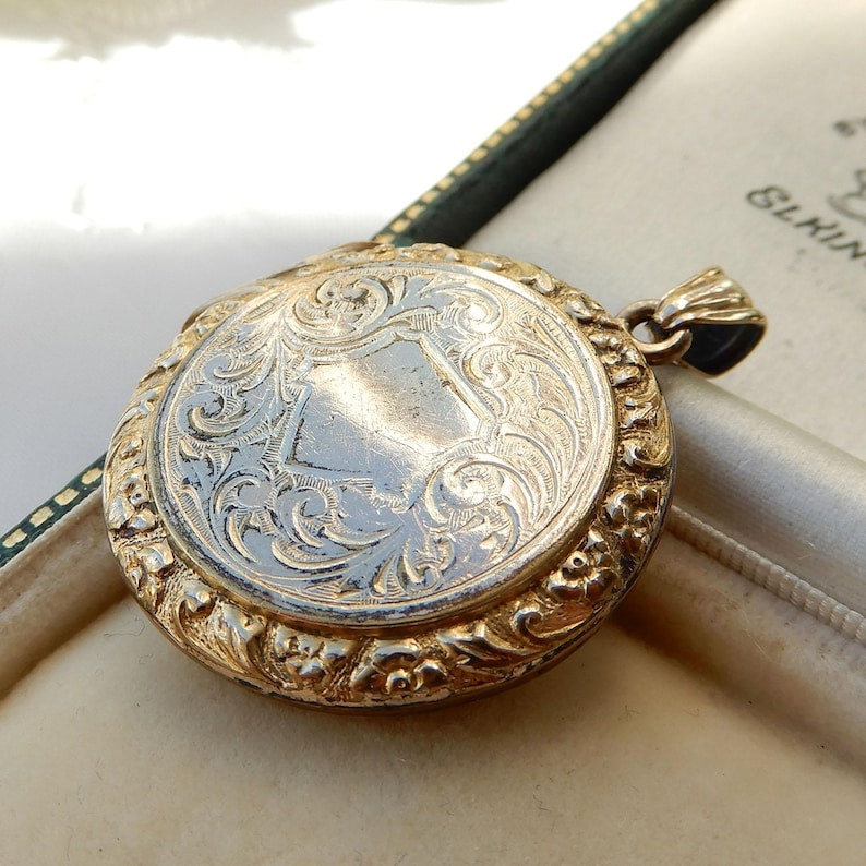 Antique Rolled Gold Locket with Shield