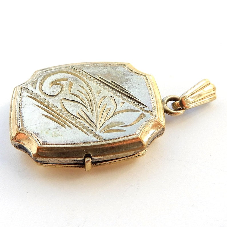 Vintage Rolled Gold Rectangle Locket