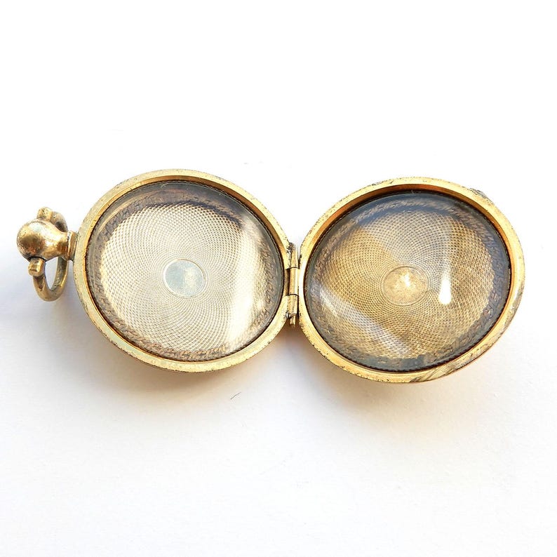 Antique Victorian Rolled Gold Locket Fob Glass Locket
