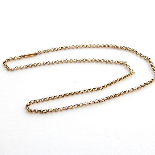 Vintage Rolled Gold Belcher Chain with Barrel Clasp 17inches (5.4grams)