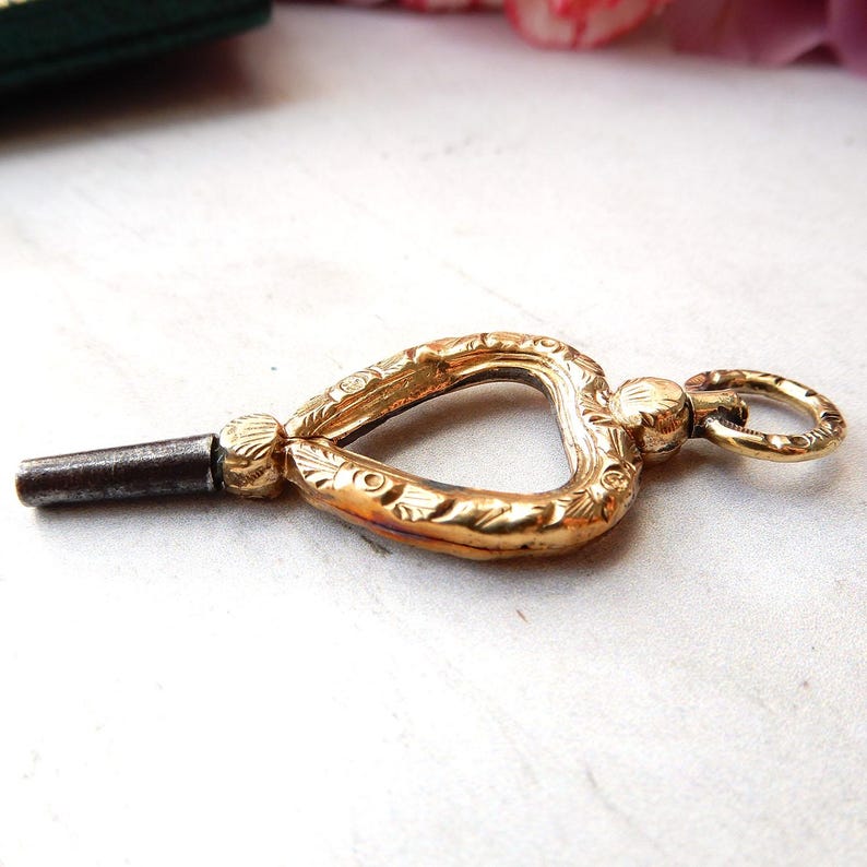Victorian Gilt Pocket Watch Key