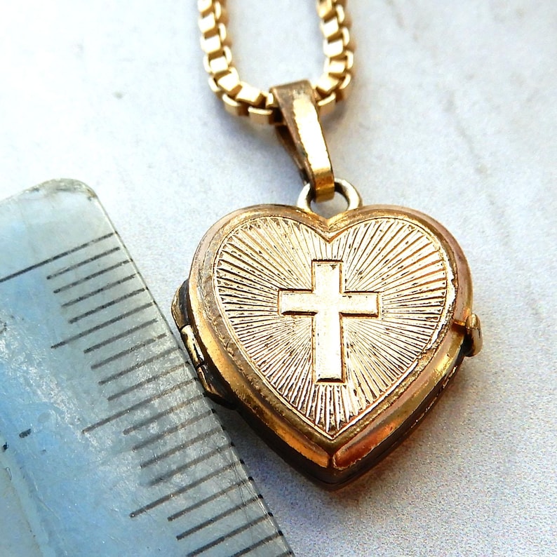 Vintage Rolled Gold Heart Locket with Chain Andreas Daub Germany