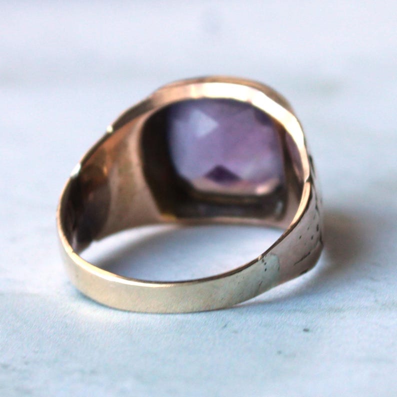 Antique 14ct Gold Amethyst Signet Ring 11.5grams