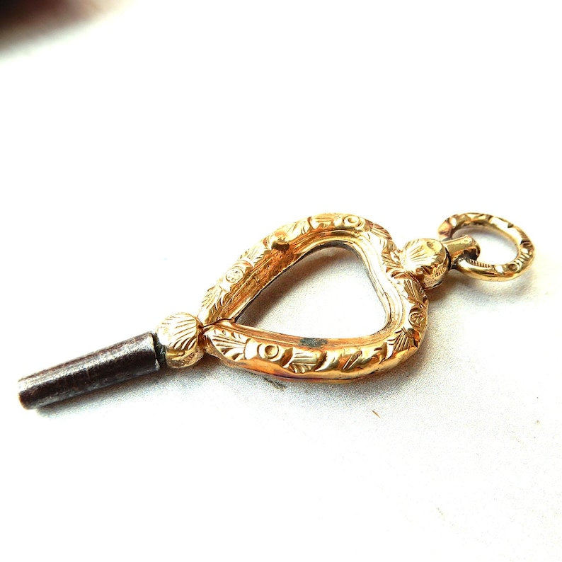 Victorian Gilt Pocket Watch Key