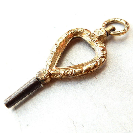 Victorian Gilt Pocket Watch Key