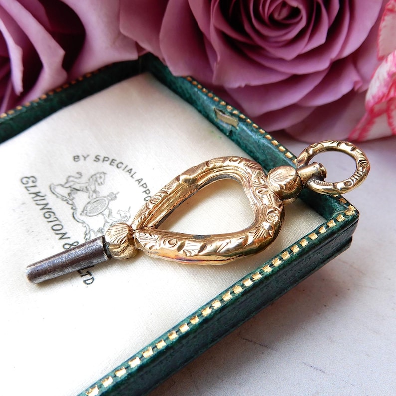 Victorian Gilt Pocket Watch Key