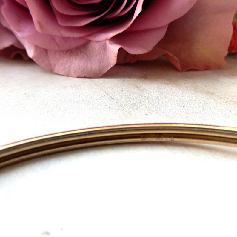 Antique 9ct Gold Amethyst Bangle Bracelet