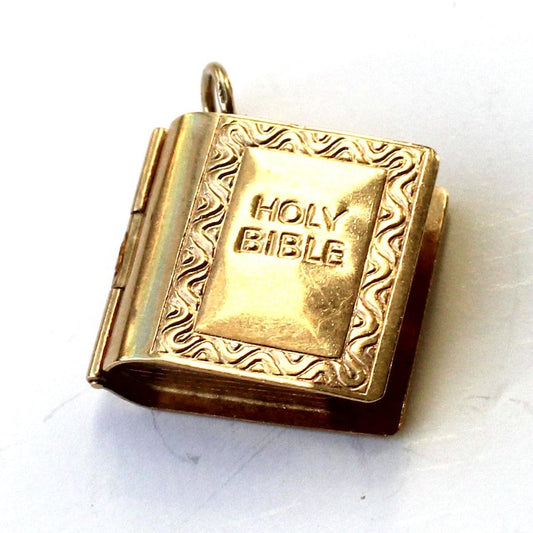 Vintage 9ct Gold Holy Bible Charm 2.2grams