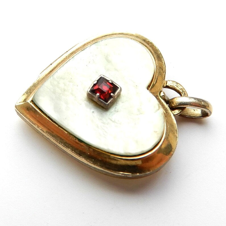 Vintage Rolled Gold Pearl Heart Locket