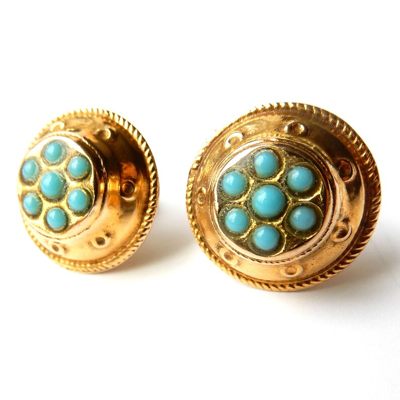 Victorian 15ct Gold Turquoise Stud Earring