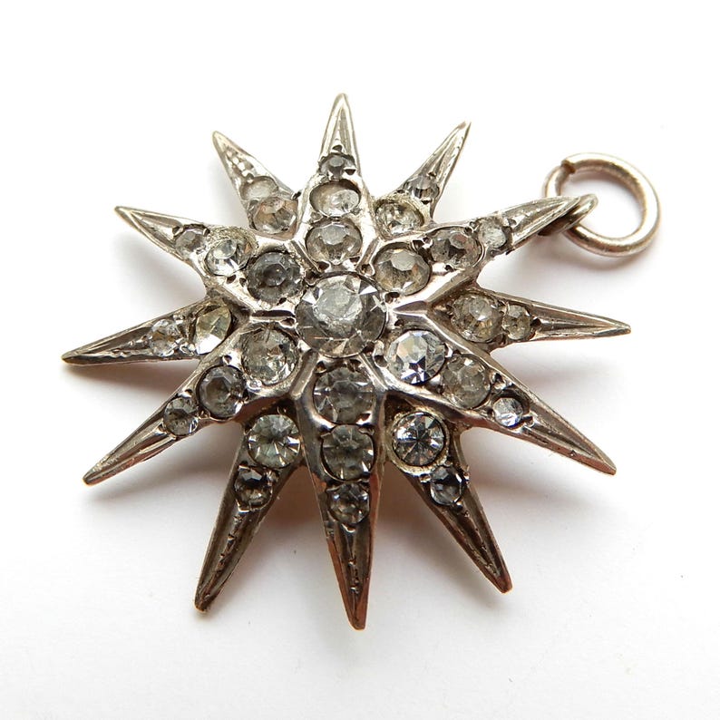 Victorian Silver Celestial Paste Star Pendant