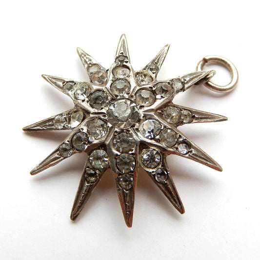 Victorian Silver Celestial Paste Star Pendant