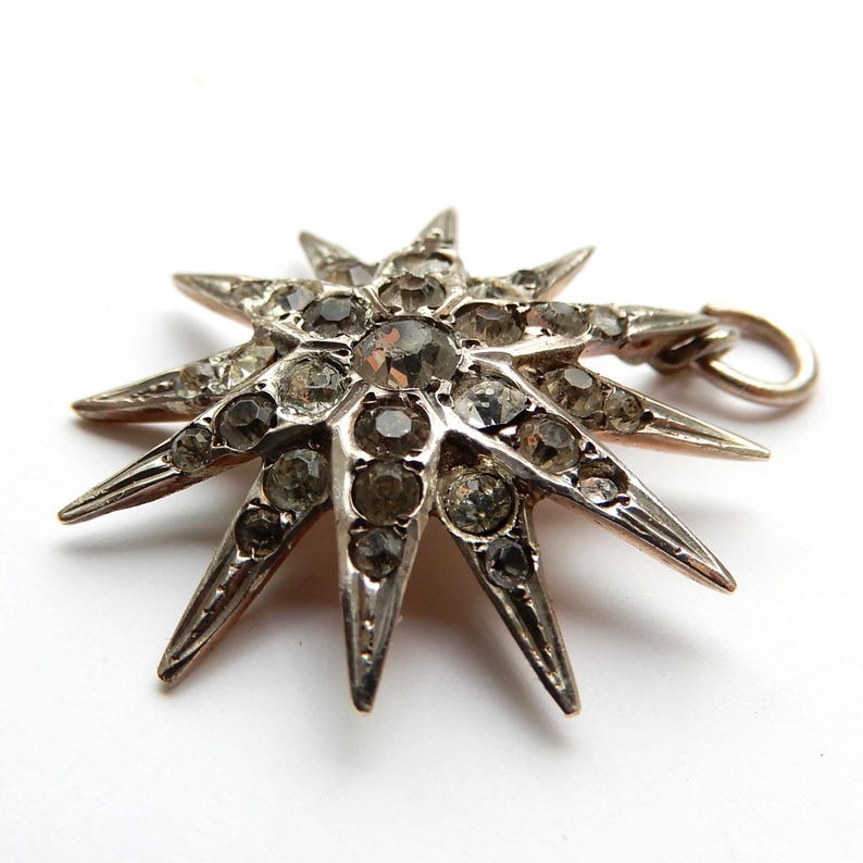 Victorian Silver Celestial Paste Star Pendant