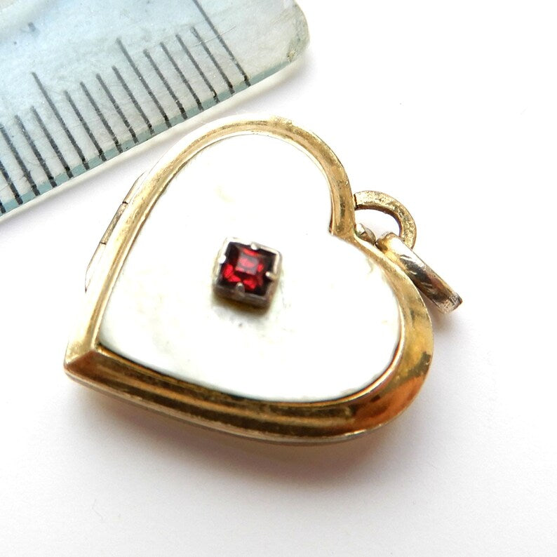 Vintage Rolled Gold Pearl Heart Locket