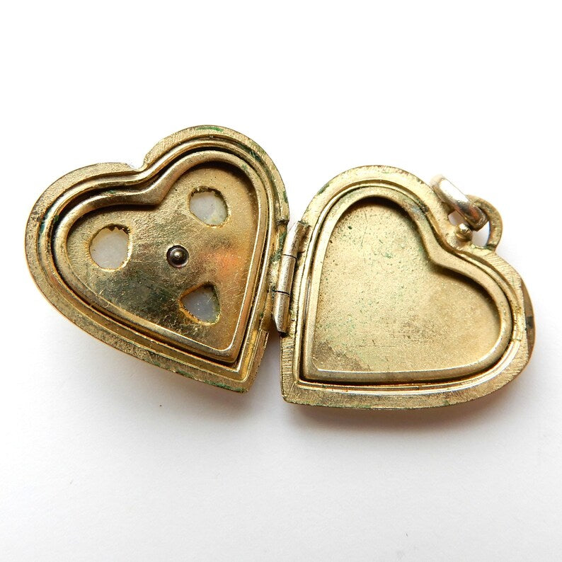 Vintage Rolled Gold Pearl Heart Locket