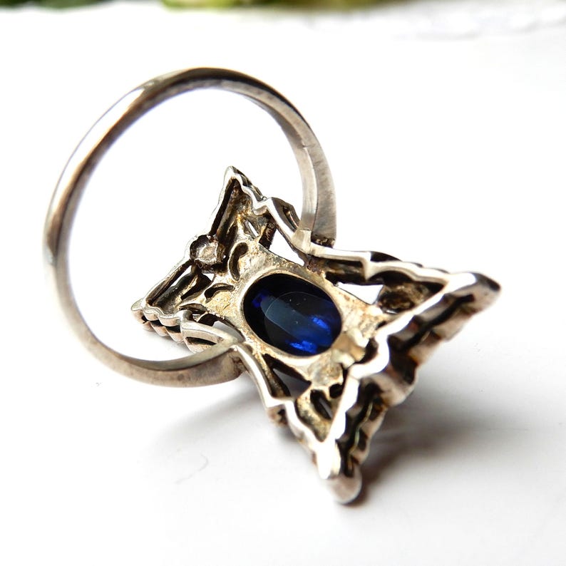 Art Deco Silver Ring with Paste