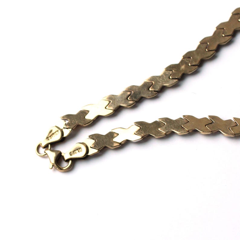9ct Yellow & White Gold Kisses Necklace (17inches)