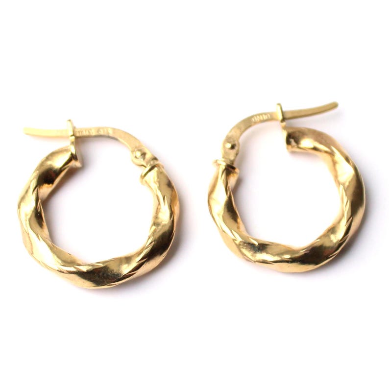 Classic Italian 9ct Gold Hoop Earrings