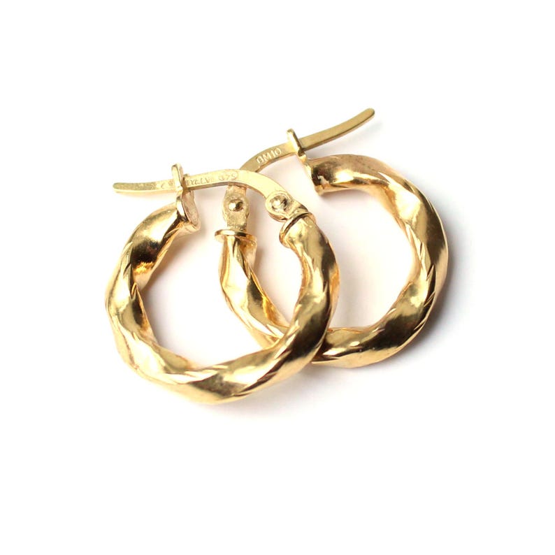 Classic Italian 9ct Gold Hoop Earrings