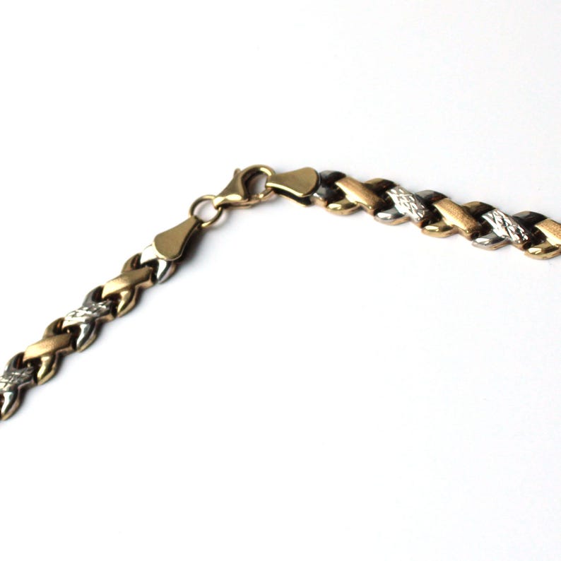 9ct Yellow & White Gold Kisses Necklace (17inches)