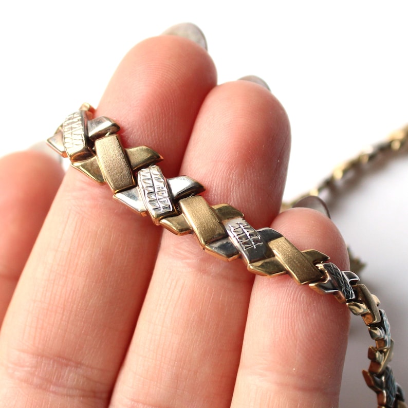 9ct Yellow & White Gold Kisses Necklace (17inches)