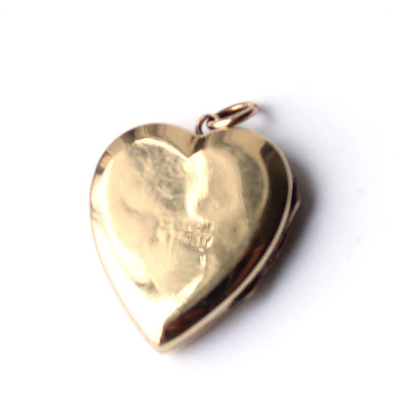 Vintage 9ct Gold Back & Front Sunburst Heart Locket