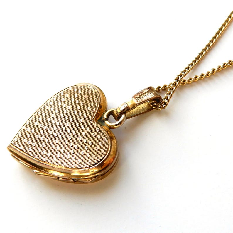 Vintage 14ct Rolled Gold Heart Locket with Chain Andreas Daub