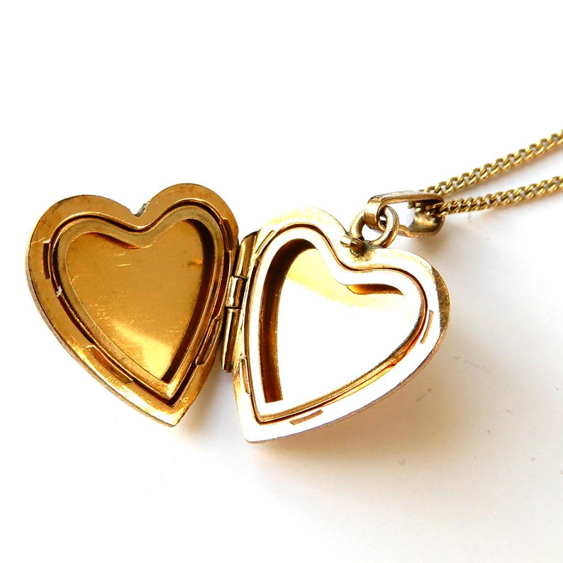 Vintage 14ct Rolled Gold Heart Locket with Chain Andreas Daub