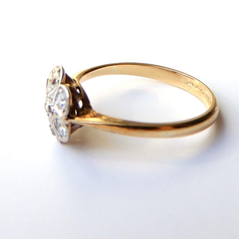 Art Deco 18ct Gold Platinum Diamond Ring Henry Griffith & Sons