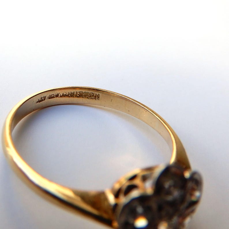 Art Deco 18ct Gold Platinum Diamond Ring Henry Griffith & Sons