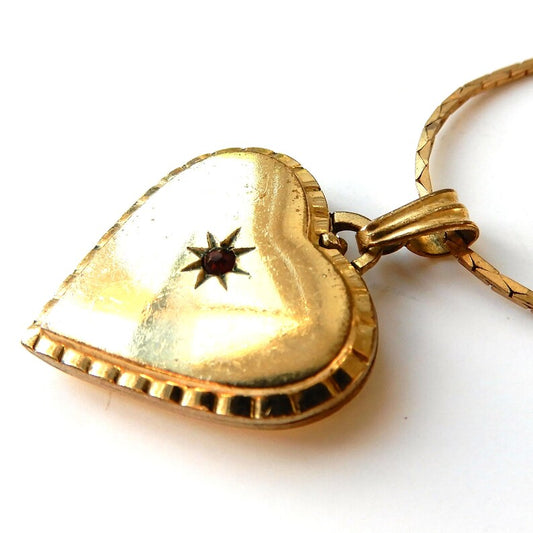 Vintage Rolled Gold Heart Locket with Chain